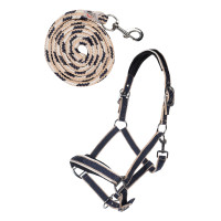 Set halster met musketon Kopenhagen HKM Bleu foncé