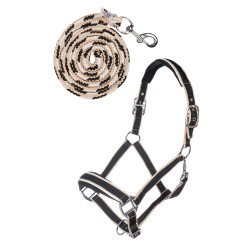 Set halster met musketon Kopenhagen HKM Zwart