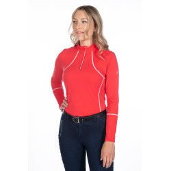 Dames functioneel T-shirt Aruba lange mouwen HKM Rood Dames functioneel T-shirt Aruba lange mouwen HKM Rood