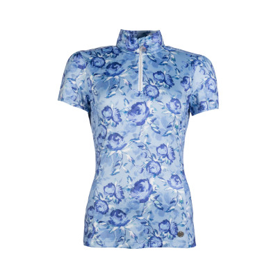 T-shirt fonctionnel femme Charlotte HKM Bleu foncé / bleu clair