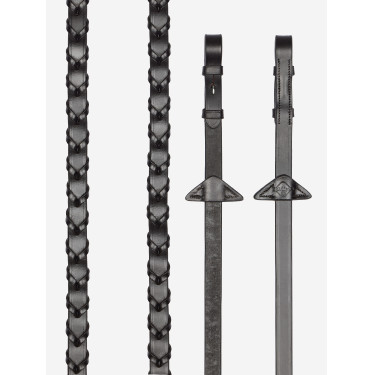 Gevlochten teugels LeMieux Bruin / zilver