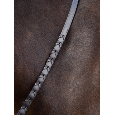 Gevlochten teugels LeMieux Bruin / zilver