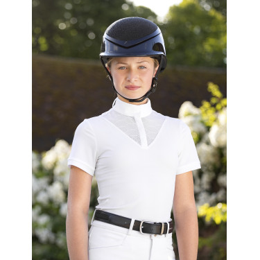 Wedstrijdpolo Eva LeMieux Young Rider met korte mouwen Oud model wit