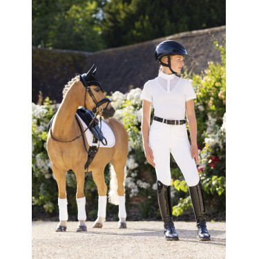 Wedstrijdpolo Eva LeMieux Young Rider met korte mouwen Oud model wit