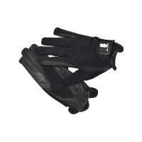 Elastische Leren Handschoenen Superior Umbria Equitazione Zwart