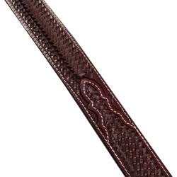 Gegraveerde Westernriem met Gesp van Koper en Zink Pool's Donkerbruin