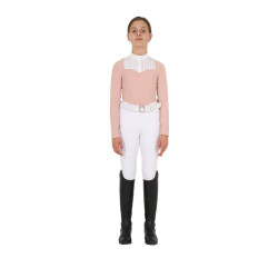 Wedstrijdpolo Meisje met Strass Equestro Roze camée Wedstrijdpolo Meisje met Strass Equestro Roze camée