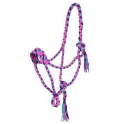 Gevlochten Nylon Halster Pool's Roze / lichtblauw / paars Multicolor