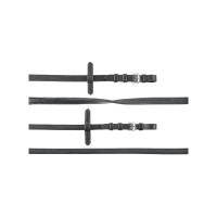 Dubbele Teugels van Supreme Glad Leer Zwart