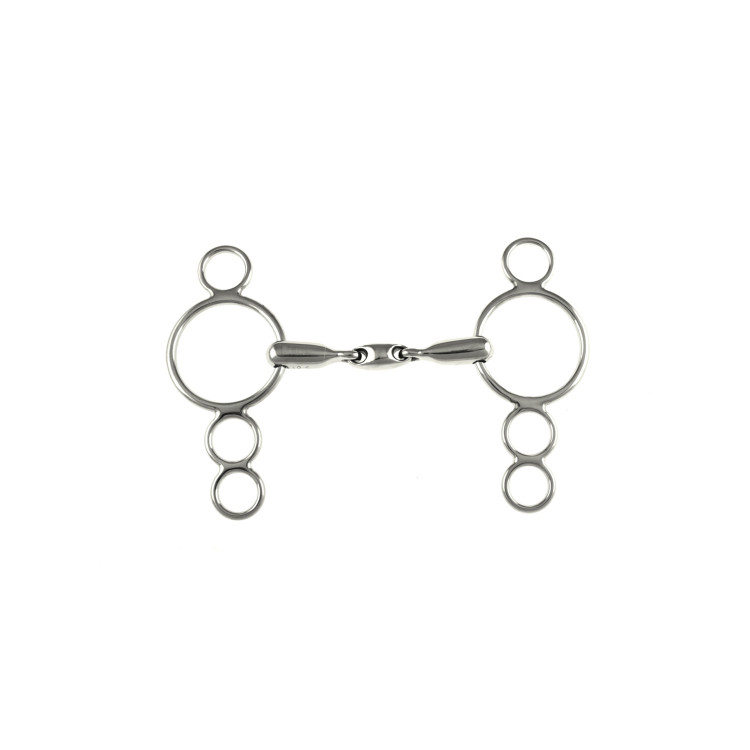 Dubbele gebroken bit 4 ringen Umbria Equitazione