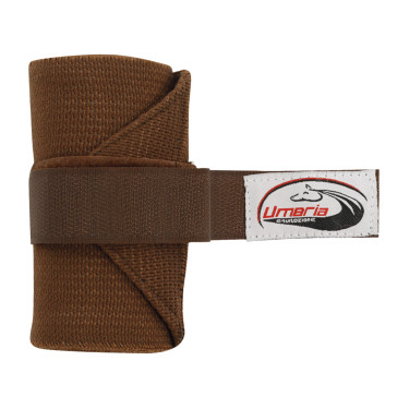 Elastische Werkbandages per 4 Umbria Equitazione Donkerbruin