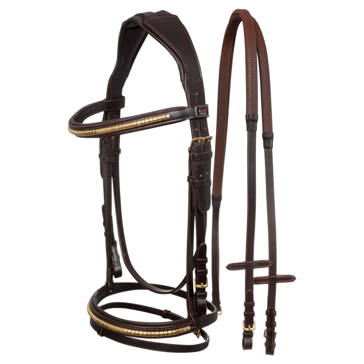 Engelse Hoofdstel met Clincher en Rubber Teugels Supreme Engelse Hoofdstel met Clincher en Rubber Teugels Supreme