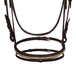 Engelse Hoofdstel met Clincher en Rubber Teugels Supreme Engelse Hoofdstel met Clincher en Rubber Teugels Supreme
