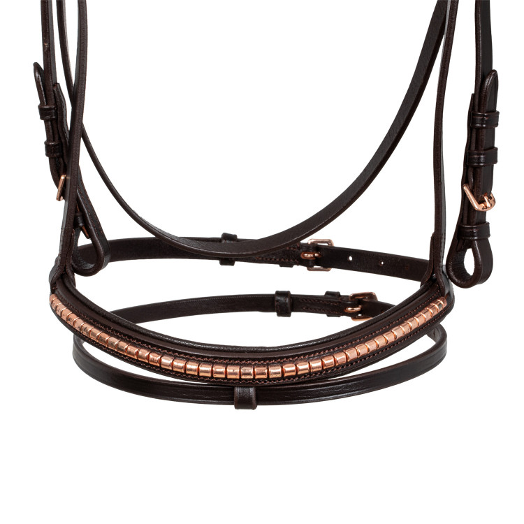 Engelse Hoofdstel met Versiering van Rose Gouden Bit Supreme Engelse Hoofdstel met Versiering van Rose Gouden Bit Supreme