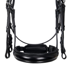 Lederen Hoofdstel Evolution zonder Dubbele Teugels Equestro Zwart