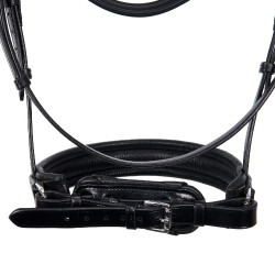 Lederen Hoofdstel Evolution zonder Dubbele Teugels Equestro Zwart
