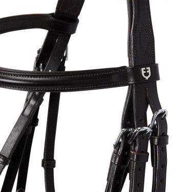 Lederen Hoofdstel Evolution zonder Dubbele Teugels Equestro Donkerbruin