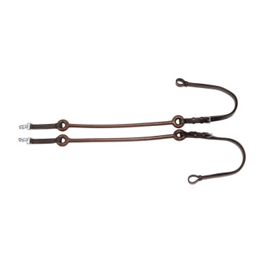 Elastische Lederen Teugels met Rubberen Strengen Umbria Equitazione Donkerbruin Elastische Lederen Teugels met Rubberen Strengen Umbria Equitazione Donkerbruin