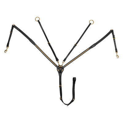 Leren borsttuig met Messing Clincher Supreme Zwart