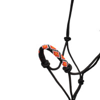 Halster met Geknoopte Touw en Navajo Versieringen en Longe Pool's Zwart Halster met Geknoopte Touw en Navajo Versieringen en Longe Pool's Zwart