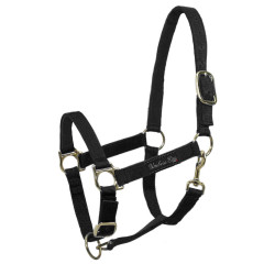 Nylon halster met lederen versteviging Umbria Equitazione