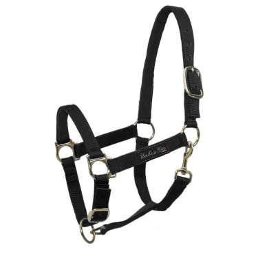 Nylon halster met lederen versteviging Umbria Equitazione