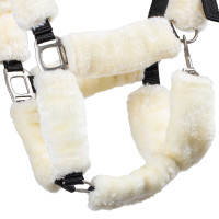 Nylon halster met voering van synthetische wol Supreme Zwart / crème Nylon halster met voering van synthetische wol Supreme Zwart / crème