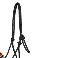 Ethologisch halster Perlé met Longe Pool's Zwart Ethologisch halster Perlé met Longe Pool's Zwart