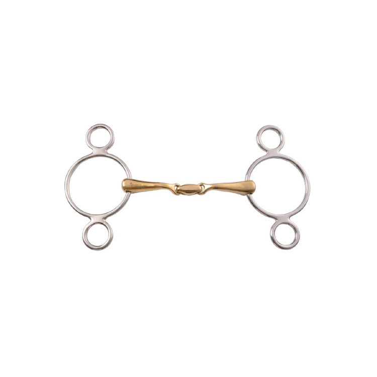 Mors Pessoa 3 Ringen met Dubbele Scharnier 16 mm Umbria Equitazione Mors Pessoa 3 Ringen met Dubbele Scharnier 16 mm Umbria Equitazione