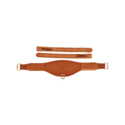 Achterriem Western van Leer met Mandengrave Pool's