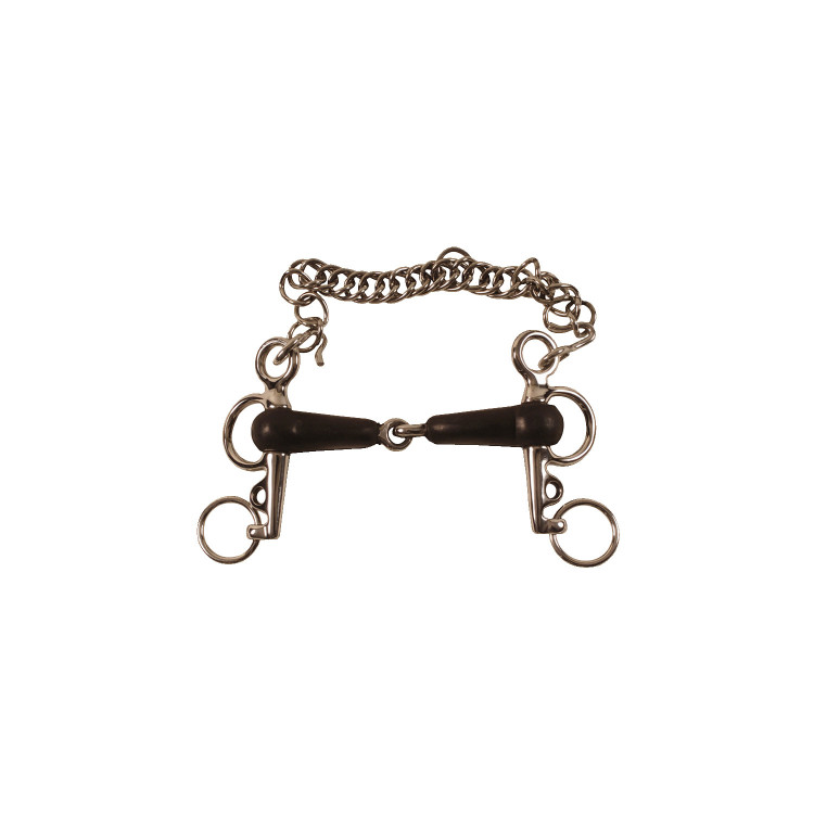 Pelham Bit Bedekt met Rubber met Korte Scharen Umbria Equitazione Pelham Bit Bedekt met Rubber met Korte Scharen Umbria Equitazione