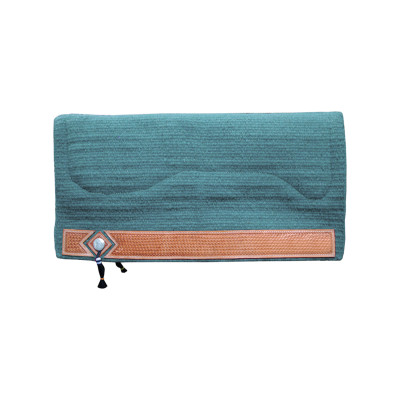 Tapis de Selle Western Show Alpaca avec Gravure Panier Pool's Bleu baby