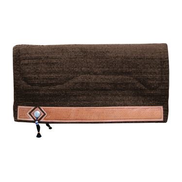 Western Show Alpaca Zadeldek met Basket Weave Gravure Pool's Bruin