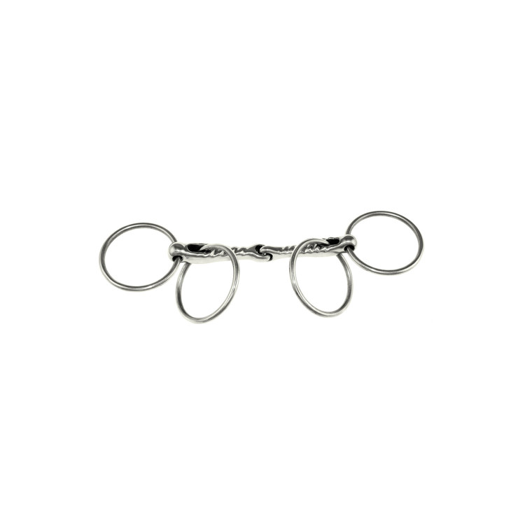 Mors Scourier Gedraaid met Dubbele Ringen Umbria Equitazione