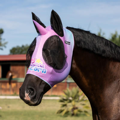 Masque Anti-Mouches en Lycra avec Couvre-Oreilles et Motif Licorne Pro-Tech Licorne magique