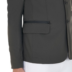 Wedstrijdjas voor Heren in Stretchstof met Ritszakken Equestro Grijs