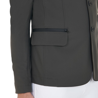Wedstrijdjas voor Heren in Stretchstof met Ritszakken Equestro Grijs