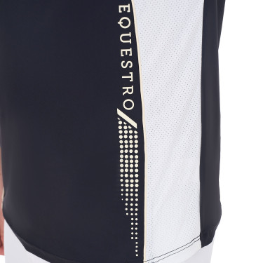 Wedstrijdpolo Heren Korte Mouwen met Rits Equestro Marineblazer / antiek wit Marineblauw