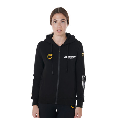 Dameshoodie met rits Scuderia Equestro Equestro Zwart