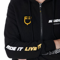 Dameshoodie met rits Scuderia Equestro Equestro Zwart Dameshoodie met rits Scuderia Equestro Equestro Zwart
