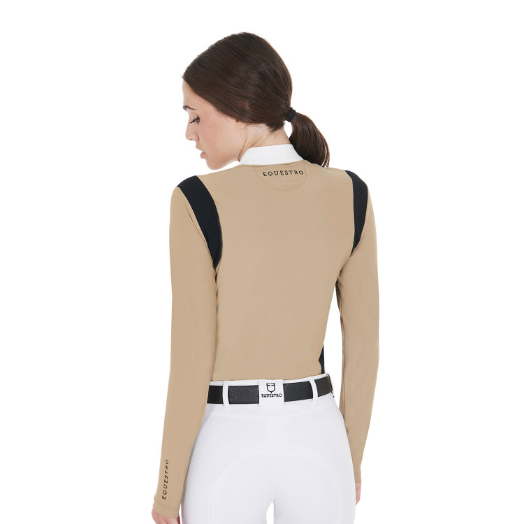 Wedstrijdpolo Dames Lange Mouwen in Technische Stof Equestro Wedstrijdpolo Dames Lange Mouwen in Technische Stof Equestro