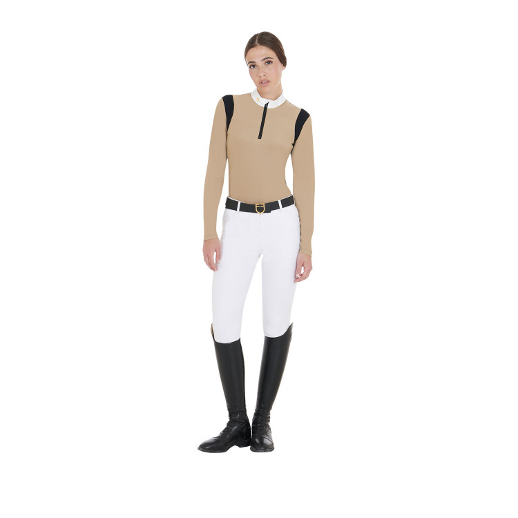Wedstrijdpolo Dames Lange Mouwen in Technische Stof Equestro Wedstrijdpolo Dames Lange Mouwen in Technische Stof Equestro