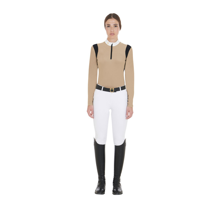Wedstrijdpolo Dames Lange Mouwen in Technische Stof Equestro Wedstrijdpolo Dames Lange Mouwen in Technische Stof Equestro