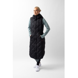 Lange mouwloze gewatteerde bodywarmer Gem B Vertigo Zwarte schoonheid
