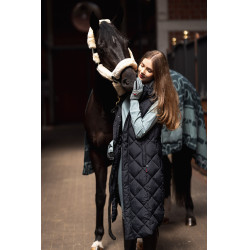 Lange mouwloze gewatteerde bodywarmer Gem B Vertigo Zwarte schoonheid