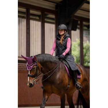 Lange mouwloze gewatteerde bodywarmer Gem B Vertigo Zwarte schoonheid