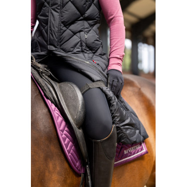 Lange mouwloze gewatteerde bodywarmer Gem B Vertigo Zwarte schoonheid