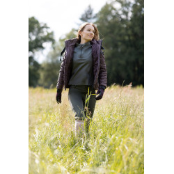 All-season rijhandschoenen Young Rider Perla Horze Fudge / kastanjebruin Bordeaux