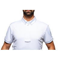 Wedstrijdpolo Flags & Cup jongen Wako korte mouwen Marine Marineblauw