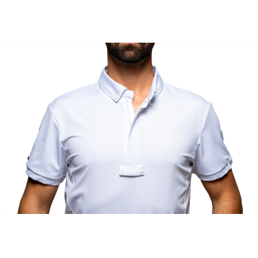 Wedstrijdpolo Flags & Cup jongen Wako korte mouwen Wit